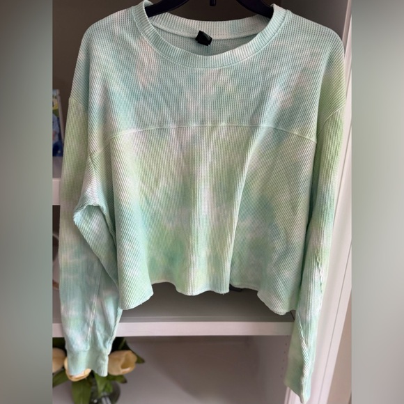 Wild Fable Tie Dye Waffle Knit Top Sz L - Picture 2 of 8